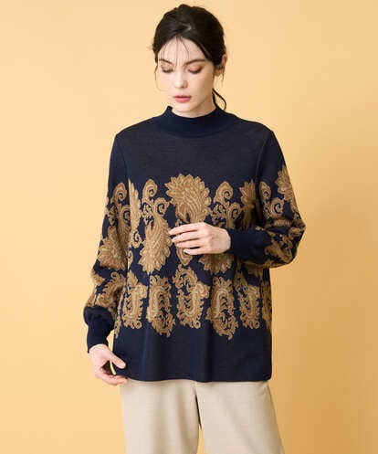 クリスチャンオジャール　黒　長袖柄シャツ クリスチャンオジャール 黒 長袖柄シャツ