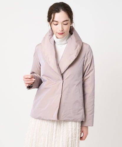 【美品】クリスチャンオジャール ダウンコート 9号 パープル系 ツィードコンビ 美品】クリスチャンオジャール ダウンコート 9号 パープル系 ツィード